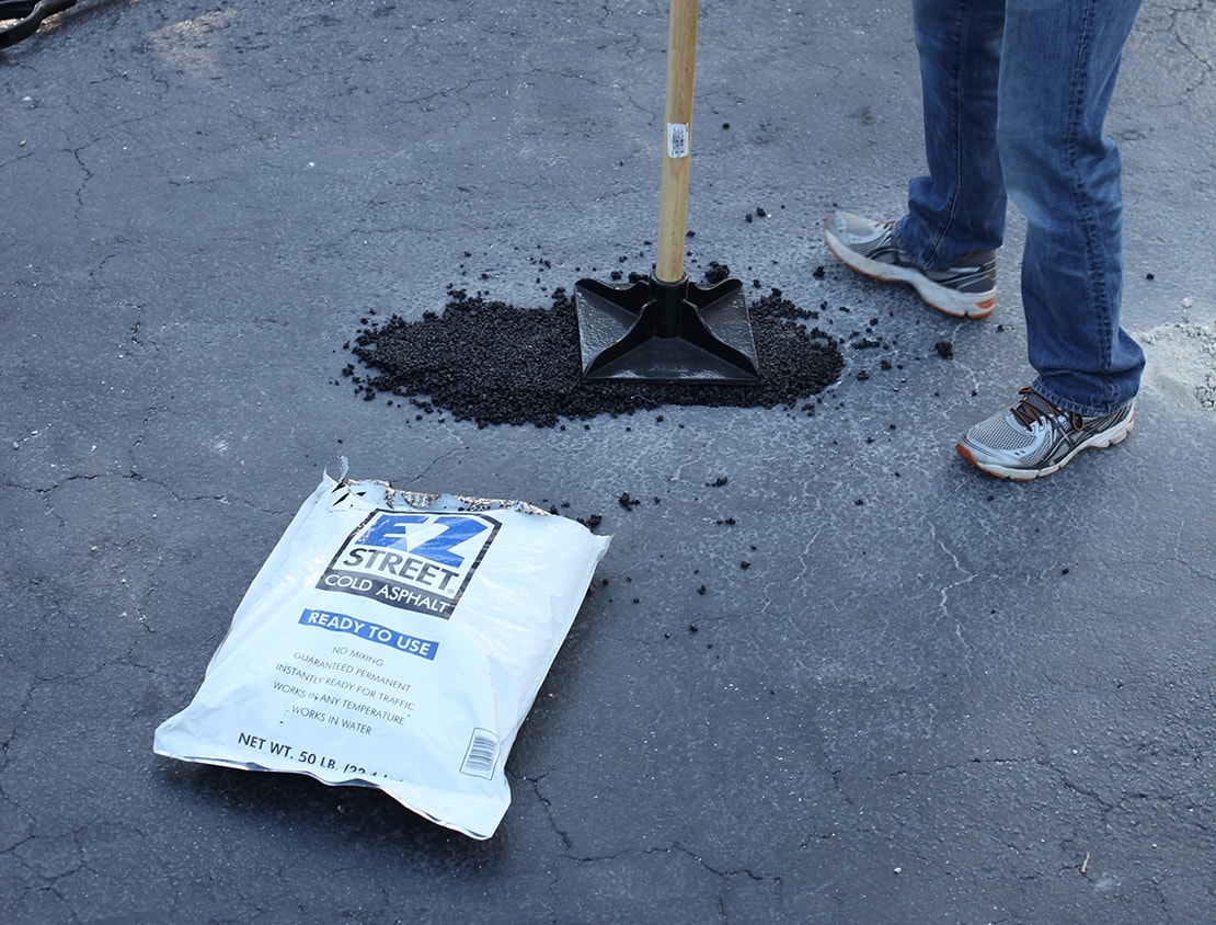 Do it yourself pothole driveway repair with EZ Street cold