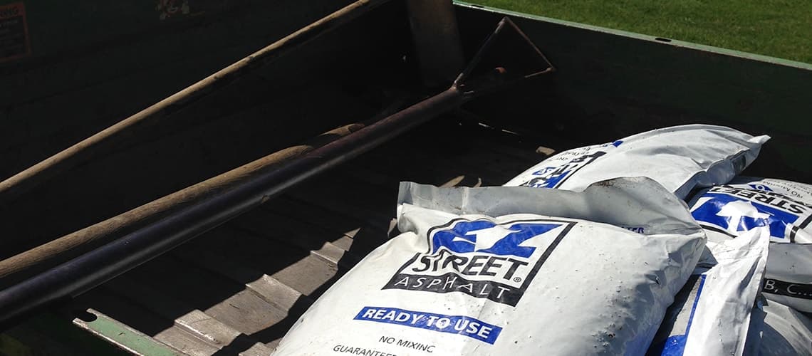 EZ Street bags ready for golf course pothole repair