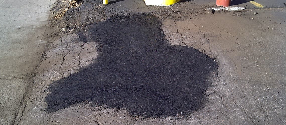 Old Chicago parking lot repair with EZ Street