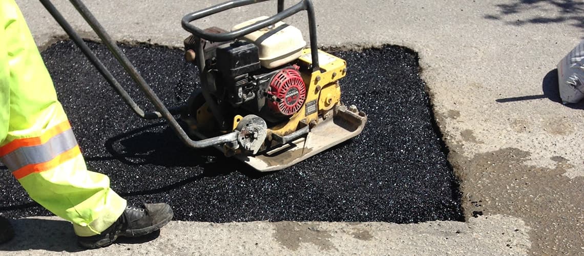 Completed EZ Street parking lot patch